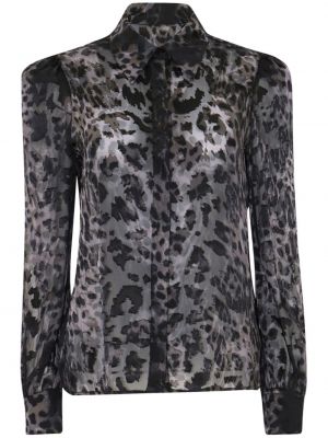 Bluză cu imagine cu model leopard L'agence negru