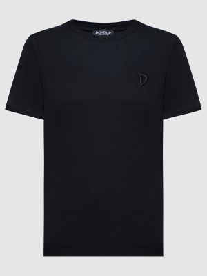 Черная футболка с вышивкой Dondup