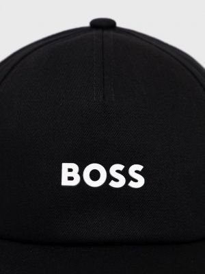 Bavlněný čepice s aplikacemi Boss černý