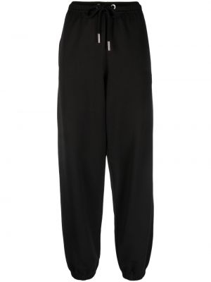 Памучни спортни панталони Moncler черно