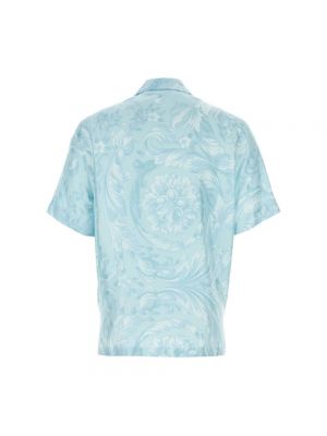 Koszula z nadrukiem Versace niebieska
