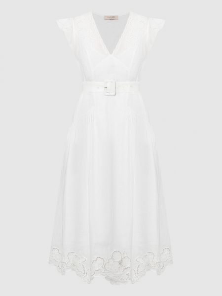 Платье миди с вышивкой Twinset белое