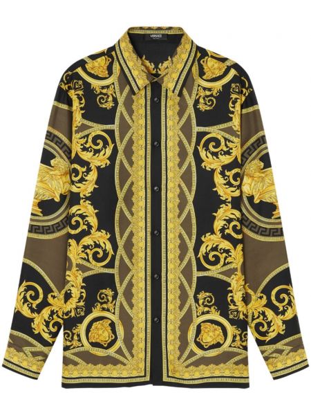 Bluză lungă de mătase cu imagine Versace
