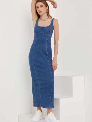 Sukienka długa dopasowana Answear Lab niebieska