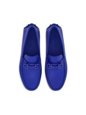 Loafers wsuwane Salvatore Ferragamo niebieskie