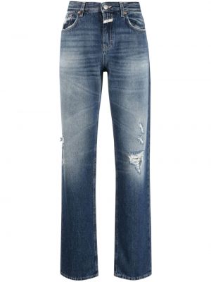 Straight leg-jeans med sliten Closed blå