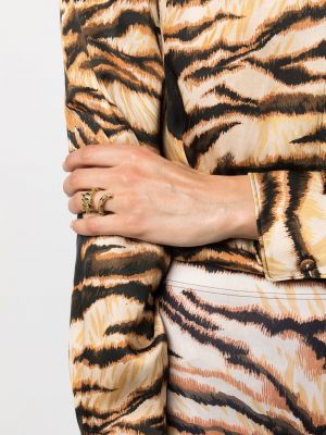 Prsten s tygřím vzorem Roberto Cavalli zlatý