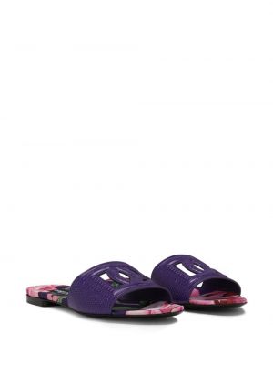 Dabīgās ādas kurpes Dolce & Gabbana violets