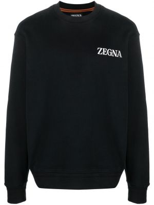 Raštuotas medvilninis džemperis Zegna juoda