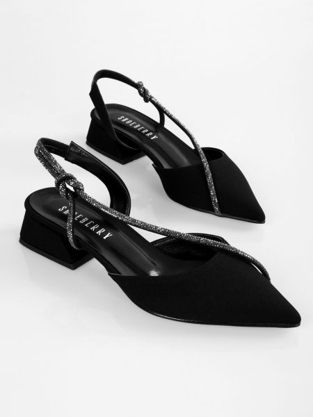 Szatén balerina cipők Shoeberry fekete