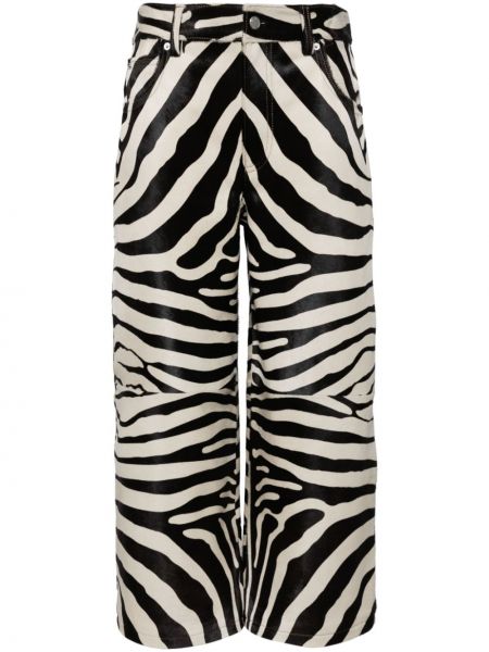 Usnjene hlače s potiskom z zebra vzorcem Alexander Wang