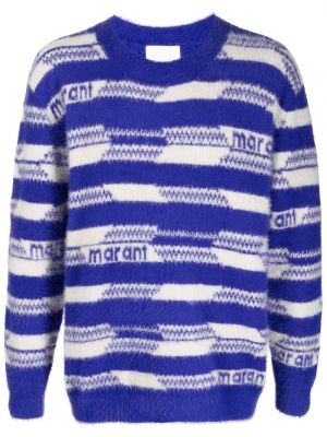 Sweter z nadrukiem Isabel Marant niebieski