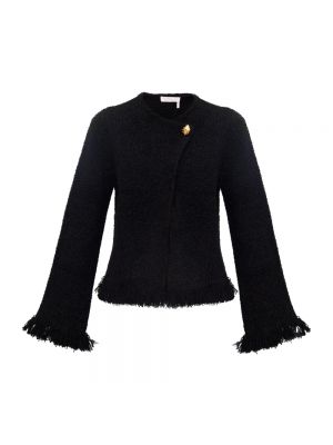 Maglione di lana in tweed Chloé nero