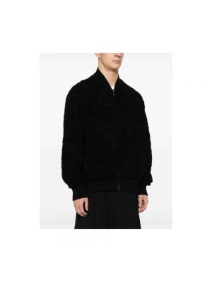 Abrigo con estampado reversible de tejido jacquard Versace negro