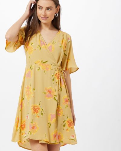 Mini haljina s cvjetnim printom Pieces žuta