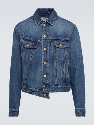 Асимметричная джинсовая куртка Loewe синяя