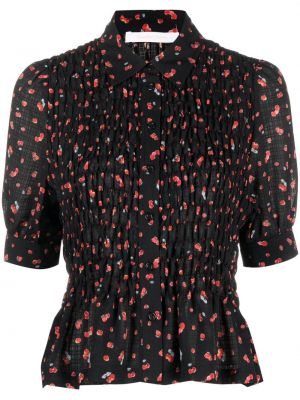 Trykt floral krage bluse See By Chloe svart