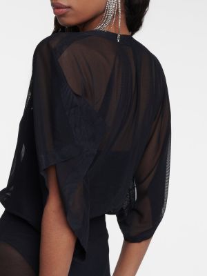 Μάξι φόρεμα με διαφανεια Norma Kamali μαύρο
