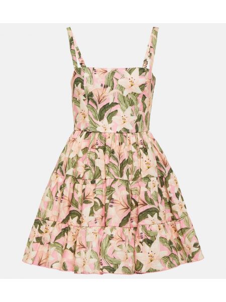 Mini vestido de algodón de flores Agua By Agua Bendita rosa