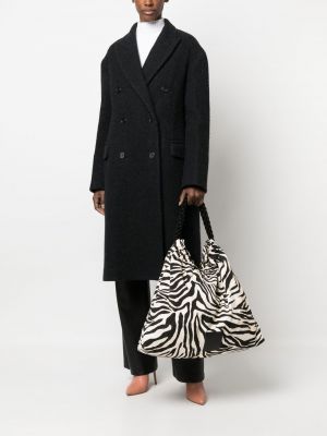 Shopper handtasche aus baumwoll mit print mit zebra-muster Forte_forte