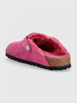Papuci din piele Birkenstock roz