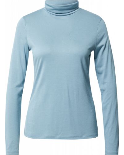 Jednofarebné priliehavé tričko s dlhými rukávmi s dlhými rukávmi Comma - modrá