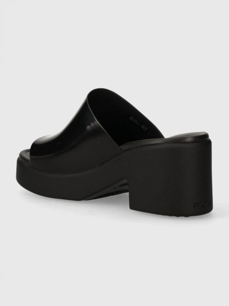 Papuci cu toc cu platformă Crocs negru