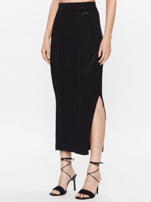 Midi suknja slim fit Calvin Klein crna