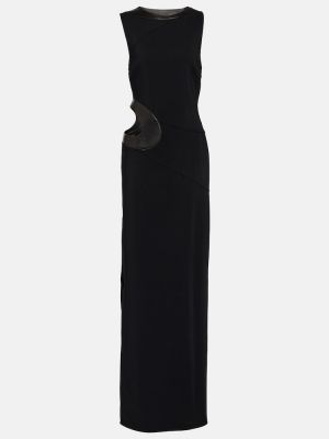 Kožené dlouhé šaty Tom Ford černé