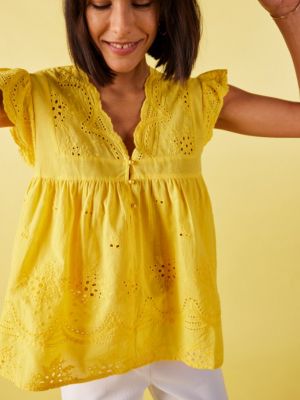 Блузка без шнуровки Bodyflirt желтая