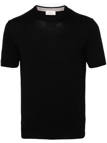 Strick t-shirt mit rundem ausschnitt Altea schwarz