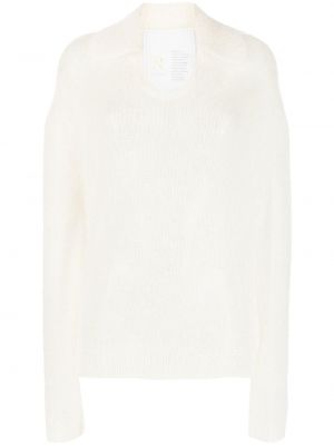 Прозрачен пуловер Ramael бяло