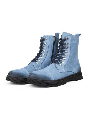 Iš natūralios odos zomšinės auliniai batai su raišteliais Ducavelli mėlyna
