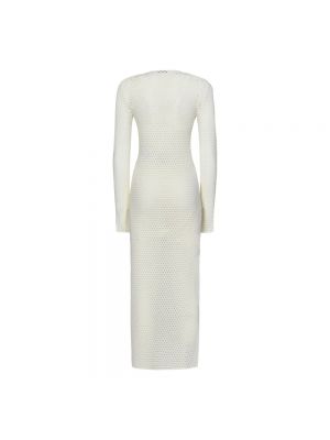Sukienka długa z głębokim dekoltem Tom Ford biała