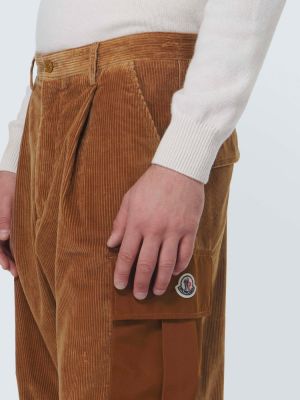 Bombažne kargo hlače iz rebrastega žameta Moncler