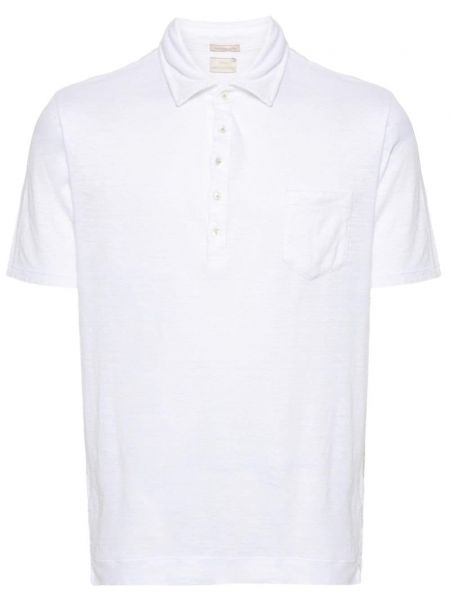 Lininis polo marškinėliai Massimo Alba balta