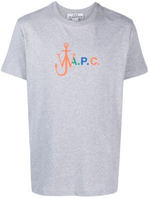 Тениска с принт A.p.c. сиво