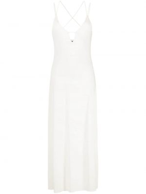 Přiléhavé šaty s výstřihem do v z polyesteru Rag & Bone - bílá