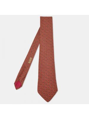 Top de seda Hermès Vintage rojo