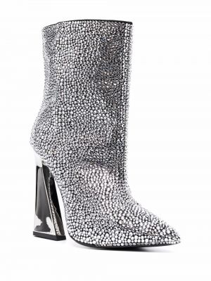 Ankle boots z kryształkami Philipp Plein srebrne