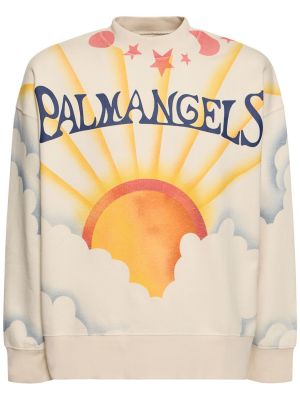 Bluza dresowa bawełniana Palm Angels biała