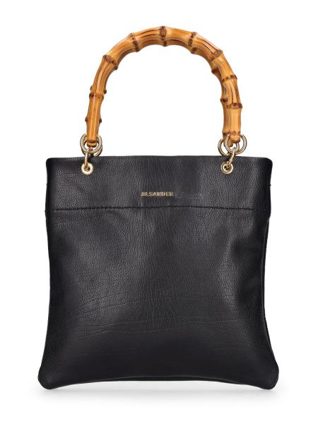 Bolso shopper de cuero Jil Sander negro