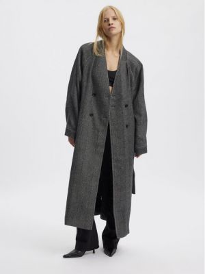 Manteau en laine large Gestuz gris