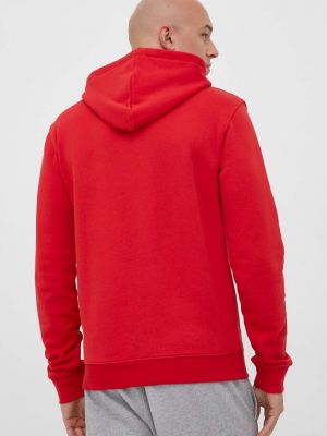 Bavlněná mikina s kapucí s potiskem Adidas Originals červená