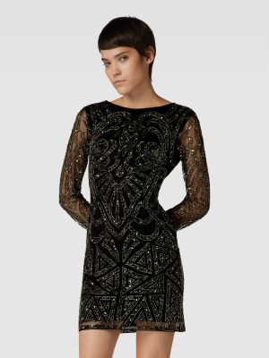 Sukienka mini z cekinami Lace & Beads czarna