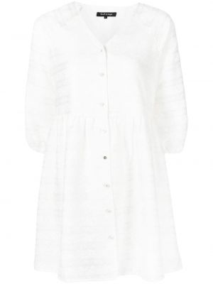 Платье с V-образным вырезом в полоску Tout A Coup, белое
