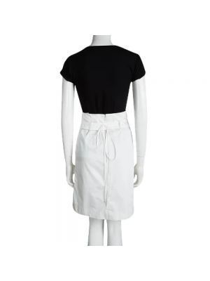 Spódnica bawełniana retro Celine Vintage biała