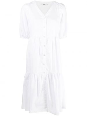Памучна рокля тип риза с v-образно деколте B+ab бяло