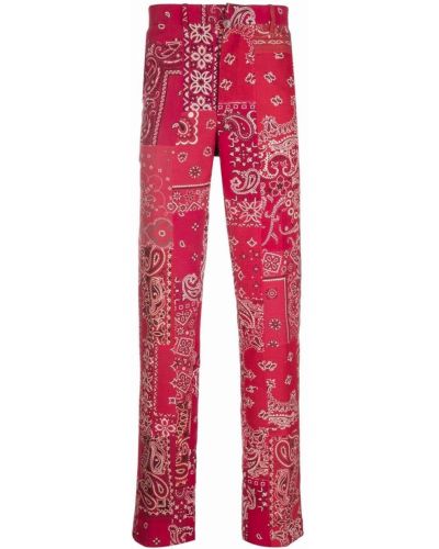 Pantalones rectos de cachemir con estampado de cachemira Readymade rojo