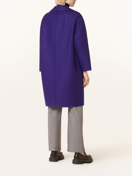 Vlněný kabát Harris Wharf London fialový